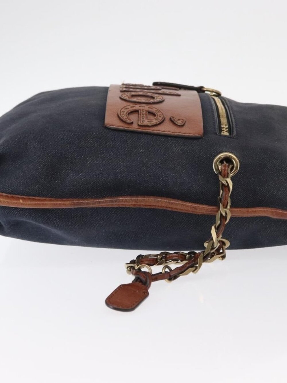 Authentic Chloe Shoulder Bag Denim Blue Gold - Picture 11 of 16